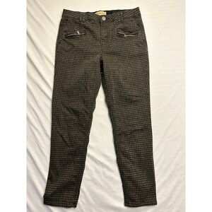 Democracy Ab Technology Houndstooth Dress Pants Slim Fit Women Size 10 Brown